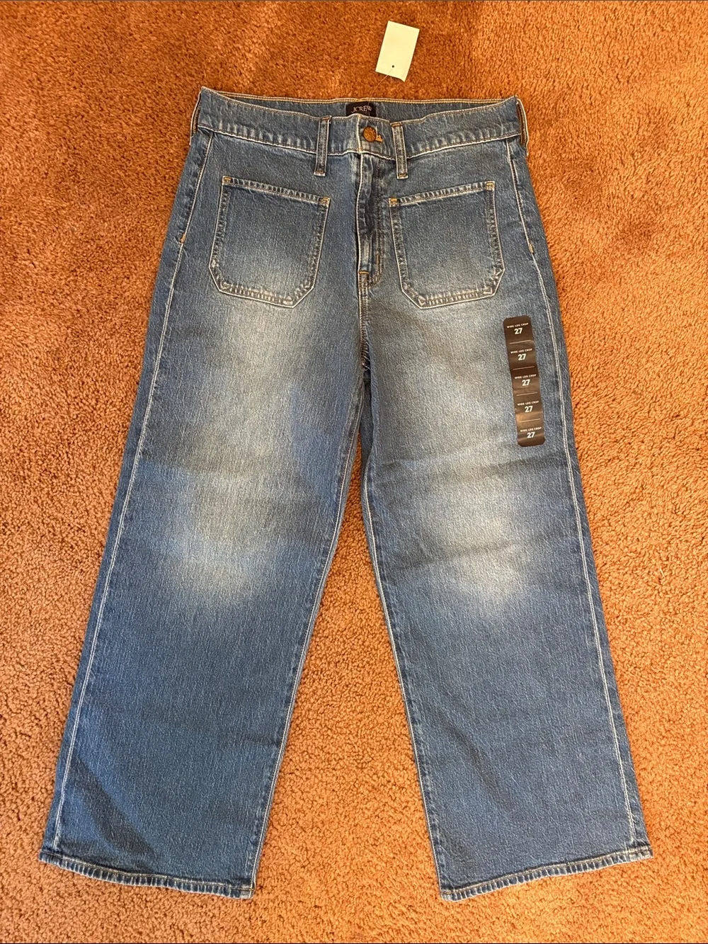 NWT! J. Crew Wide Leg Crop Blue Jeans